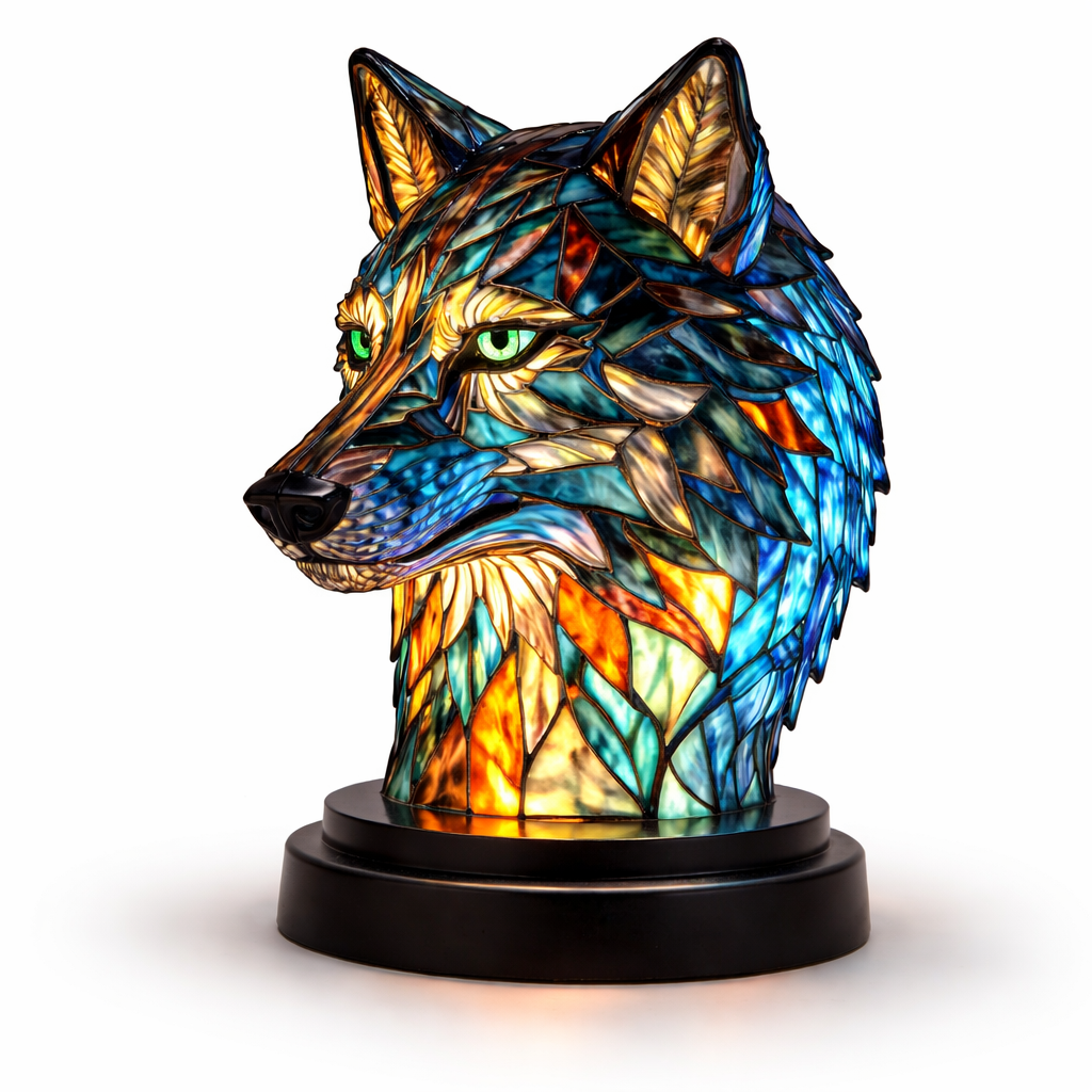 Lámpara de Mesa LED de Animales en Vidrio de Colores 17 cm