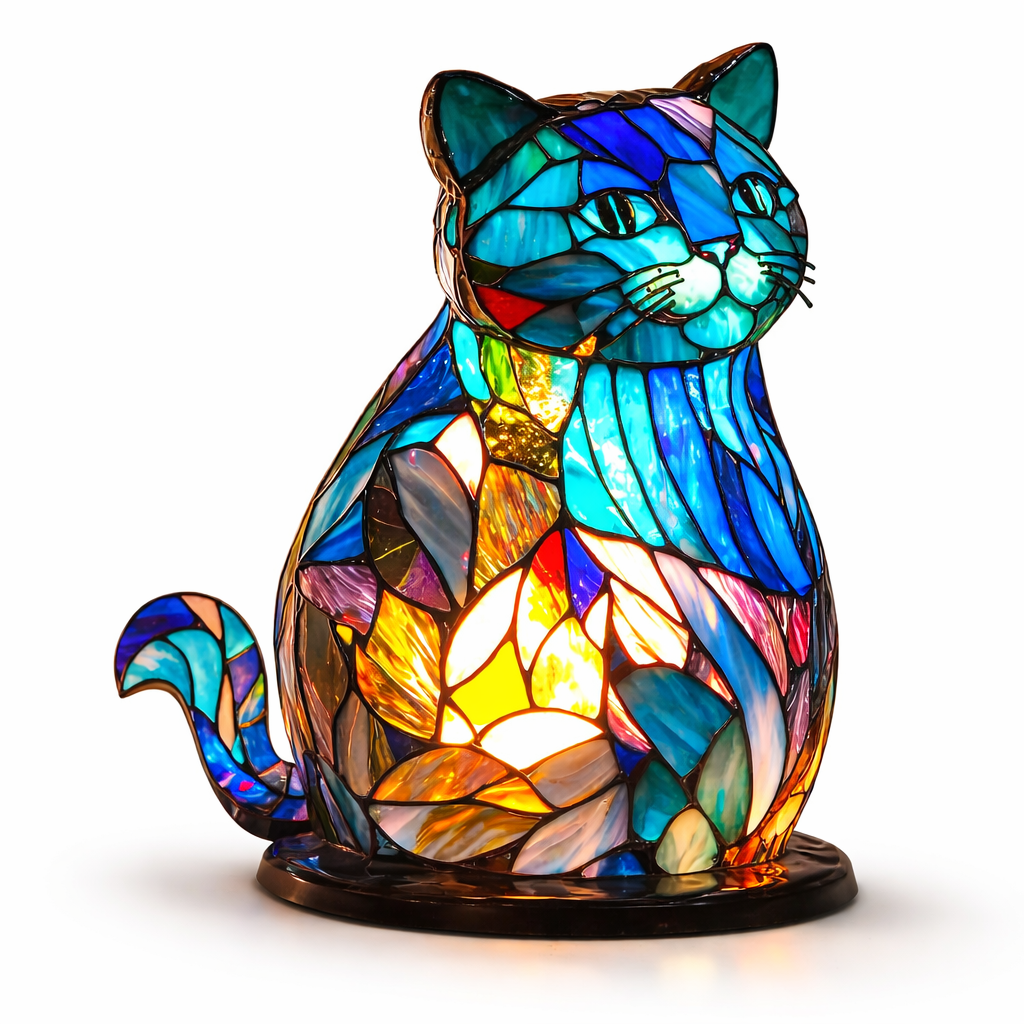 Lámpara de Mesa LED de Animales en Vidrio de Colores 17 cm