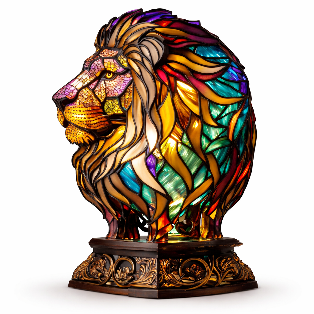 Lámpara de Mesa LED de Animales en Vidrio de Colores 17 cm