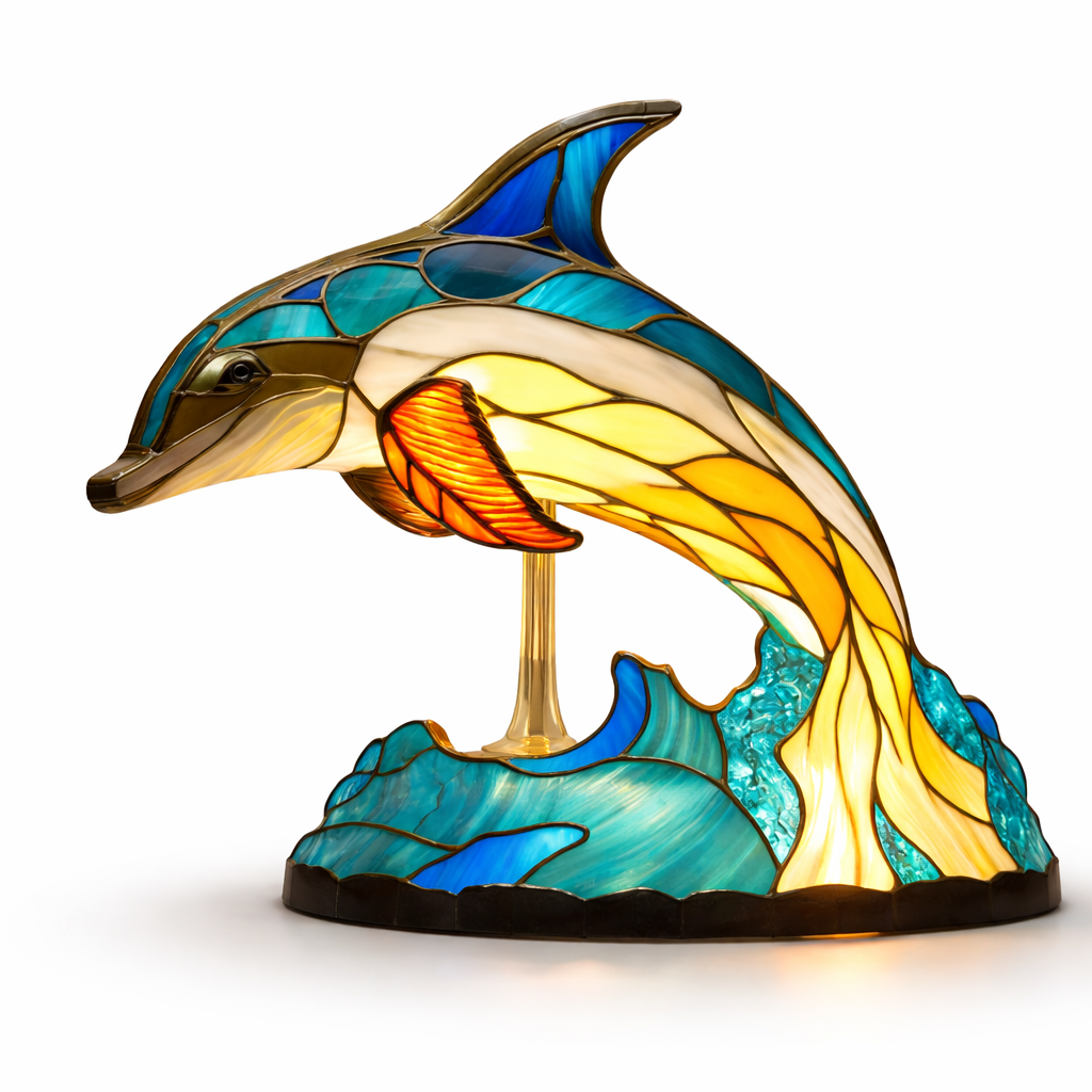 Lámpara de Mesa LED de Animales en Vidrio de Colores 17 cm