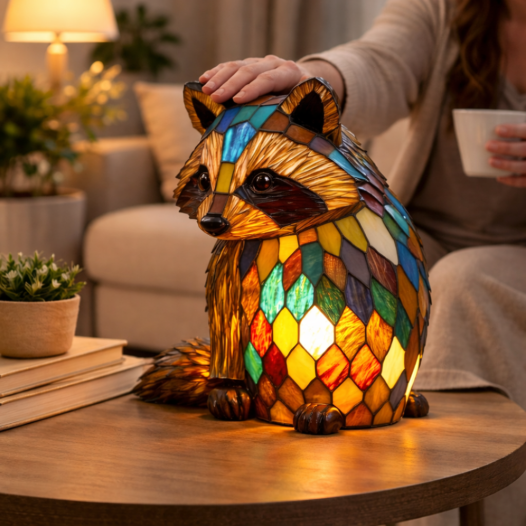 Lámpara de Mesa LED de Animales en Vidrio de Colores 17 cm