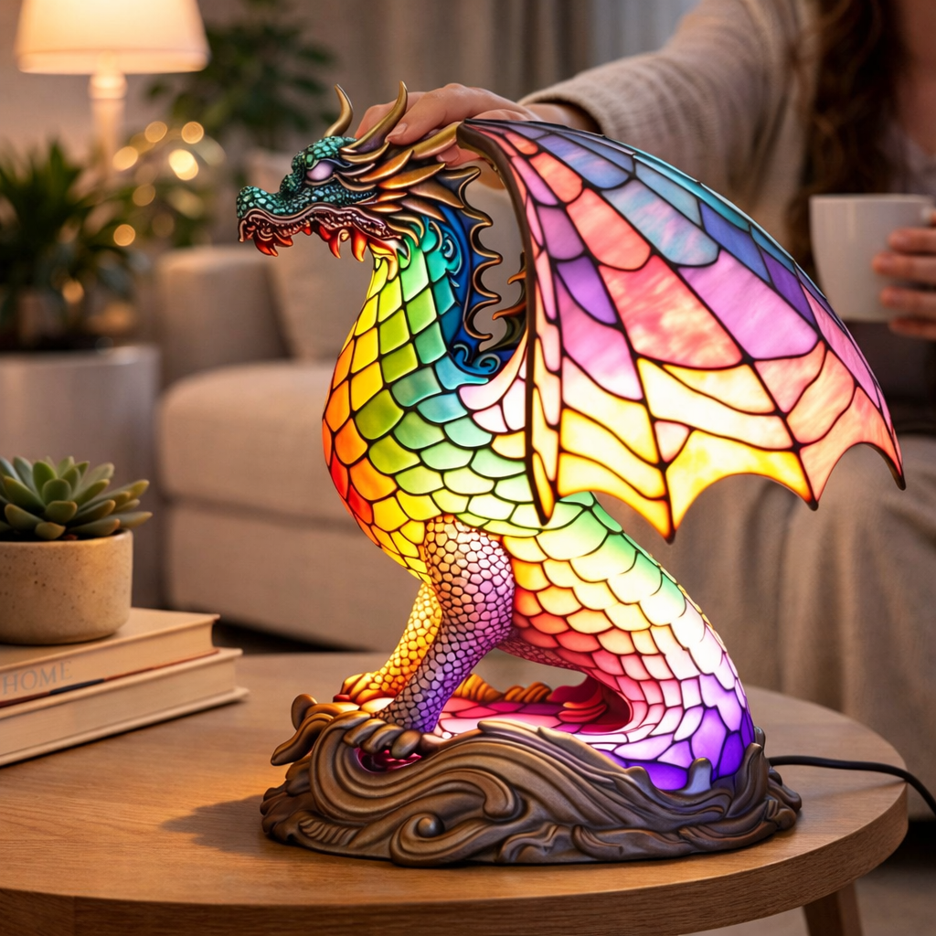 Lámpara de Mesa LED de Animales en Vidrio de Colores 17 cm