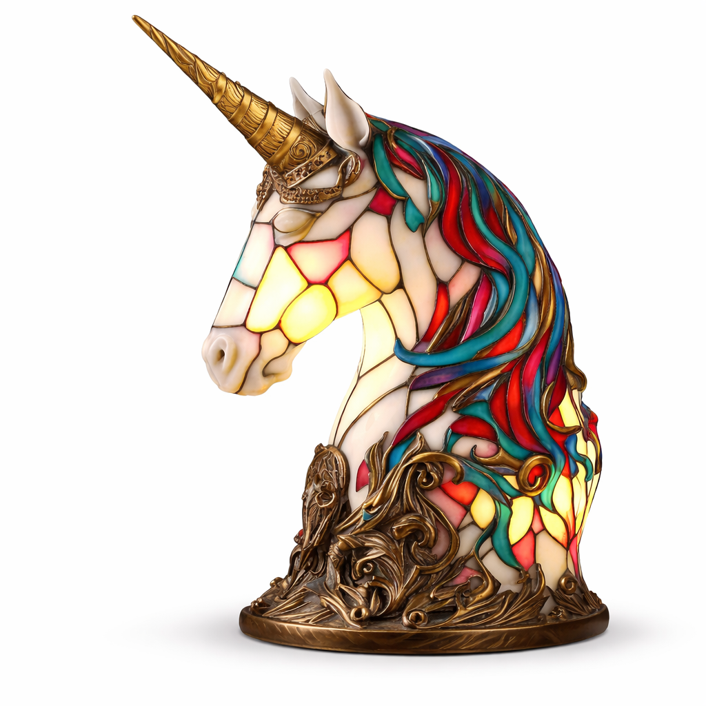 Lámpara de Mesa LED de Animales en Vidrio de Colores 17 cm