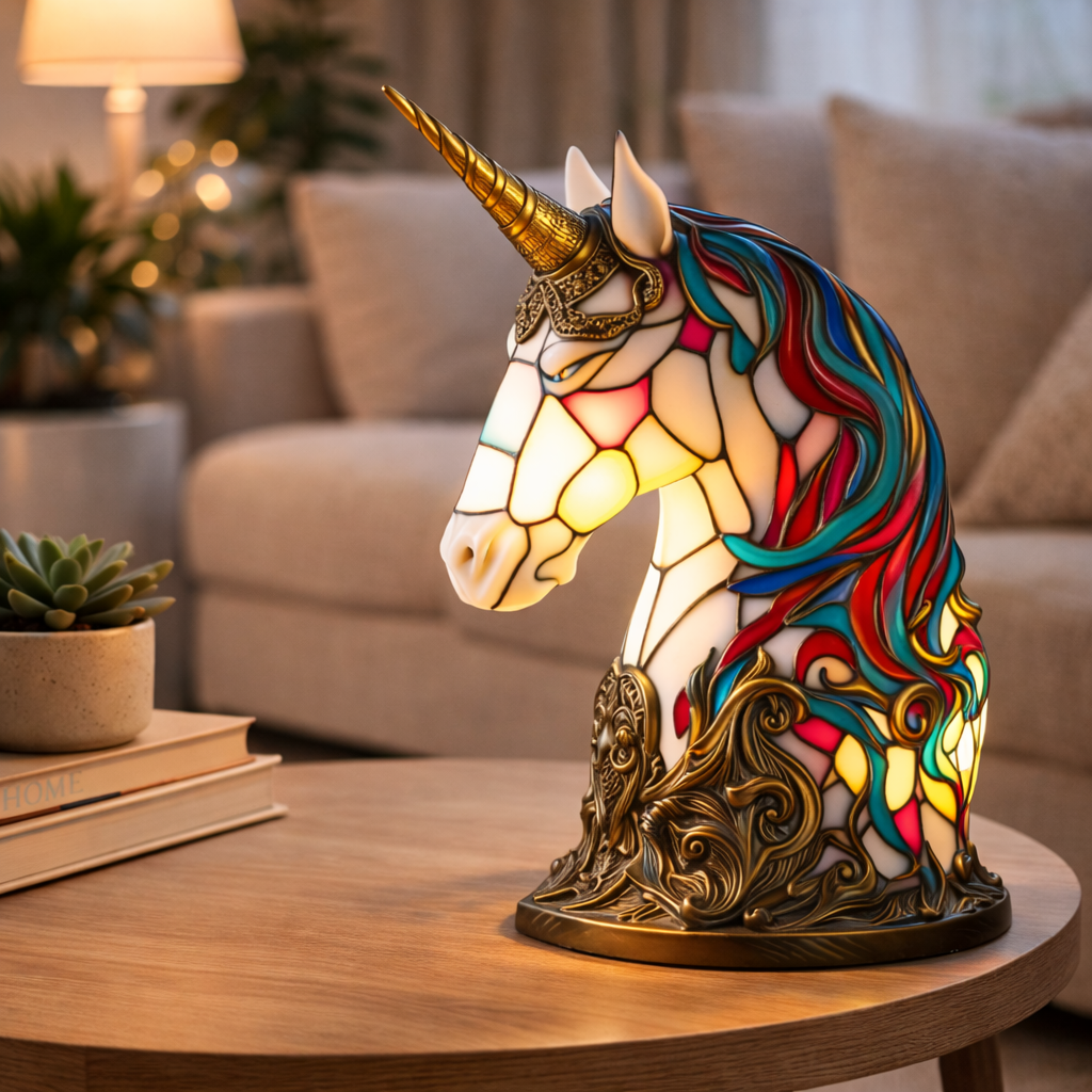 Lámpara de Mesa LED de Animales en Vidrio de Colores 17 cm