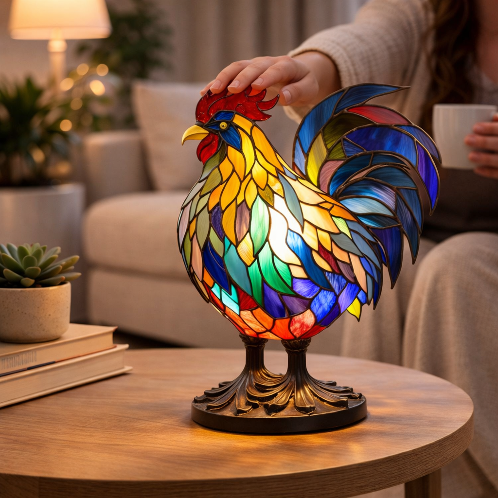 Lámpara de Mesa LED de Animales en Vidrio de Colores 17 cm