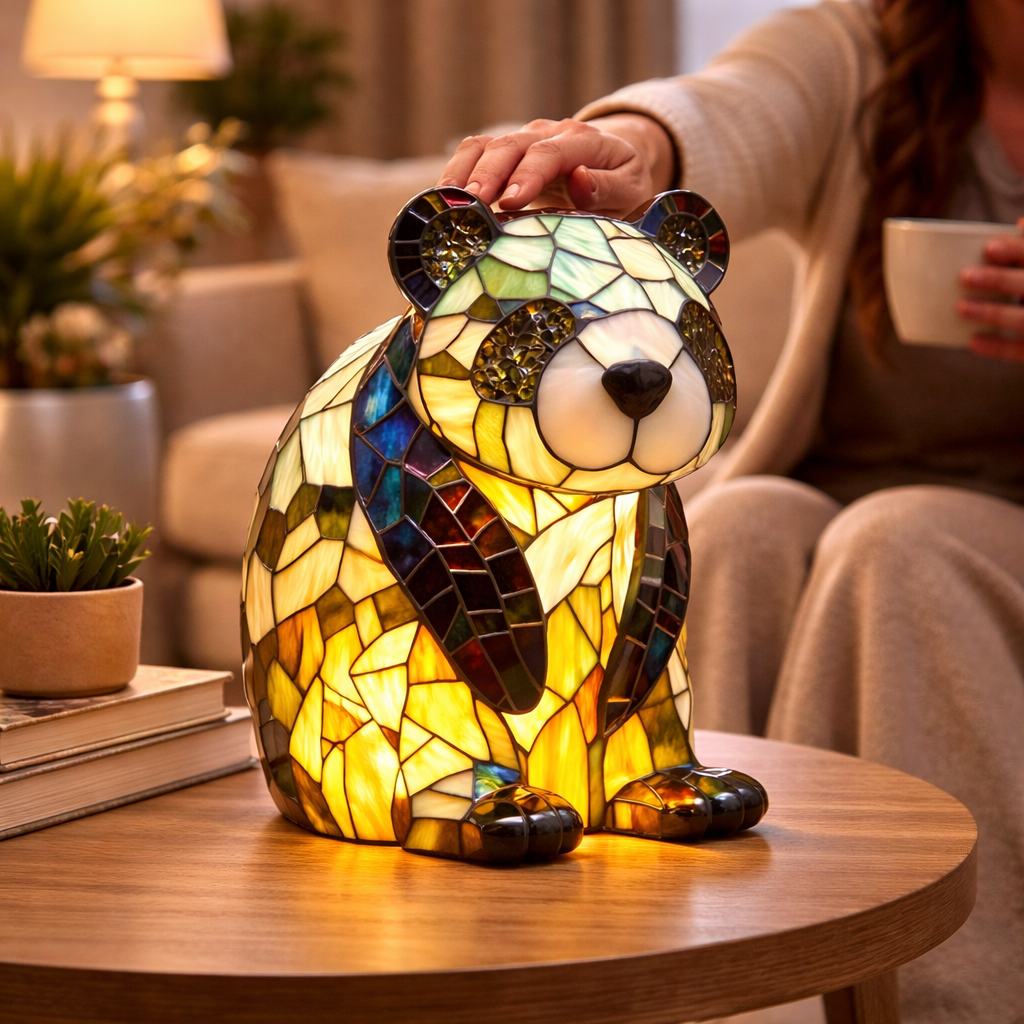 Lámpara de Mesa LED de Animales en Vidrio de Colores 17 cm