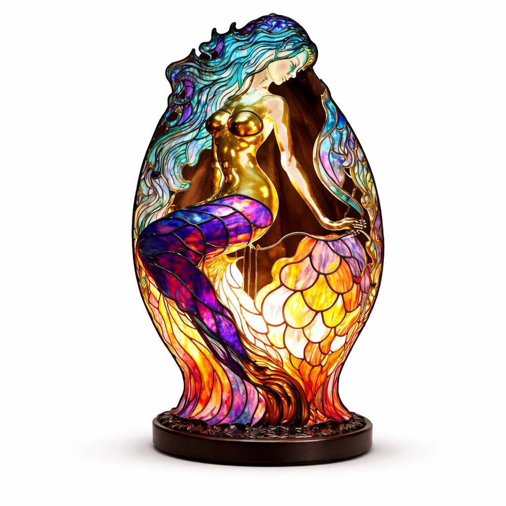 Lámpara de Mesa LED de Animales en Vidrio de Colores 17 cm