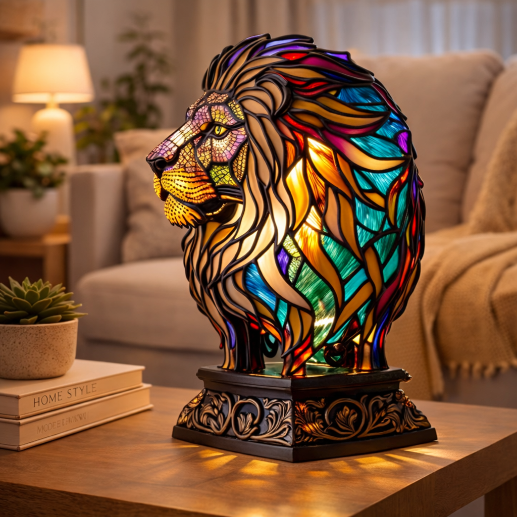 Lámpara de Mesa LED de Animales en Vidrio de Colores 17 cm