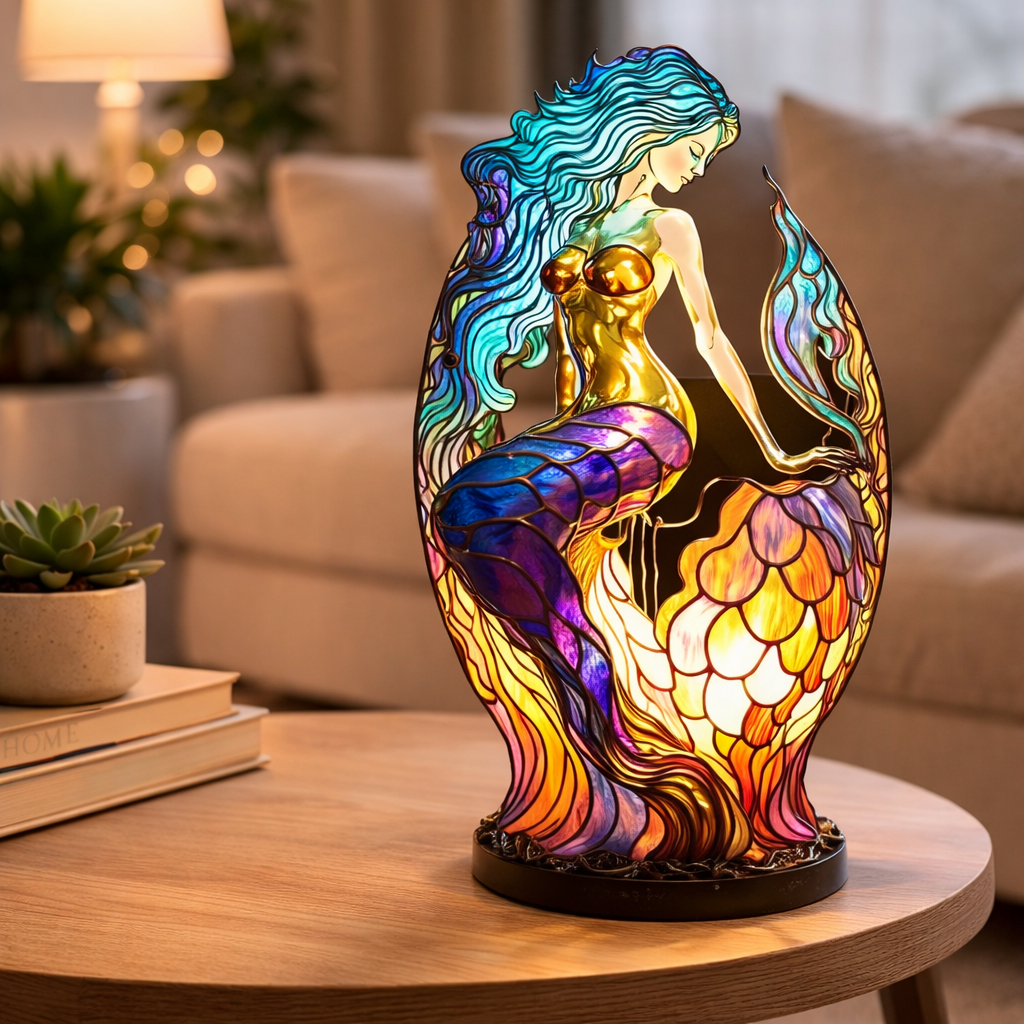 Lámpara de Mesa LED de Animales en Vidrio de Colores 17 cm