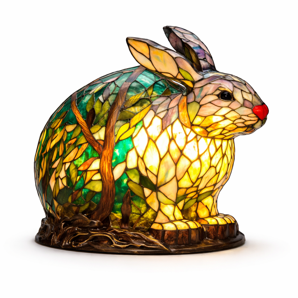 Lámpara de Mesa LED de Animales en Vidrio de Colores 17 cm