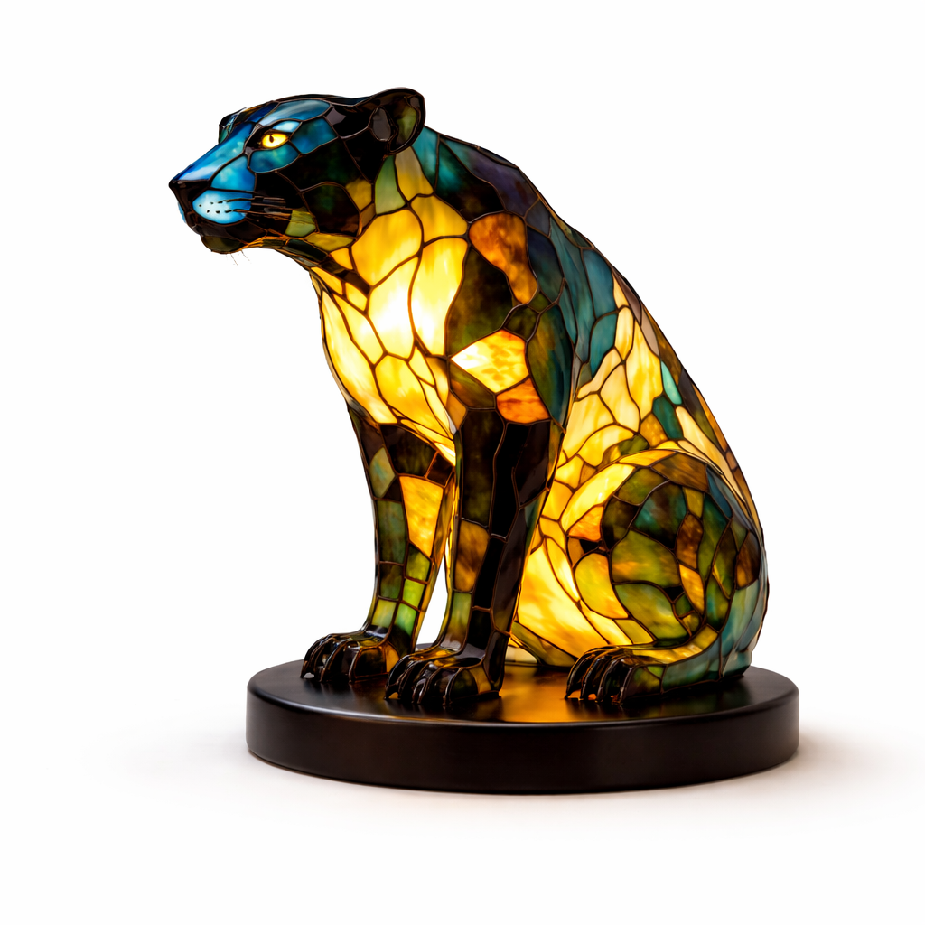 Lámpara de Mesa LED de Animales en Vidrio de Colores 17 cm