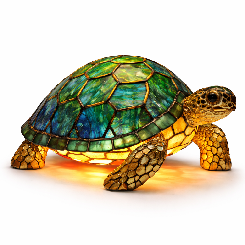 Lámpara de Mesa LED de Animales en Vidrio de Colores 17 cm