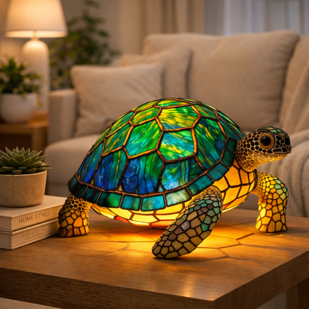Lámpara de Mesa LED de Animales en Vidrio de Colores 17 cm
