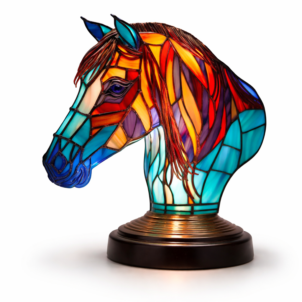 Lámpara de Mesa LED de Animales en Vidrio de Colores 17 cm