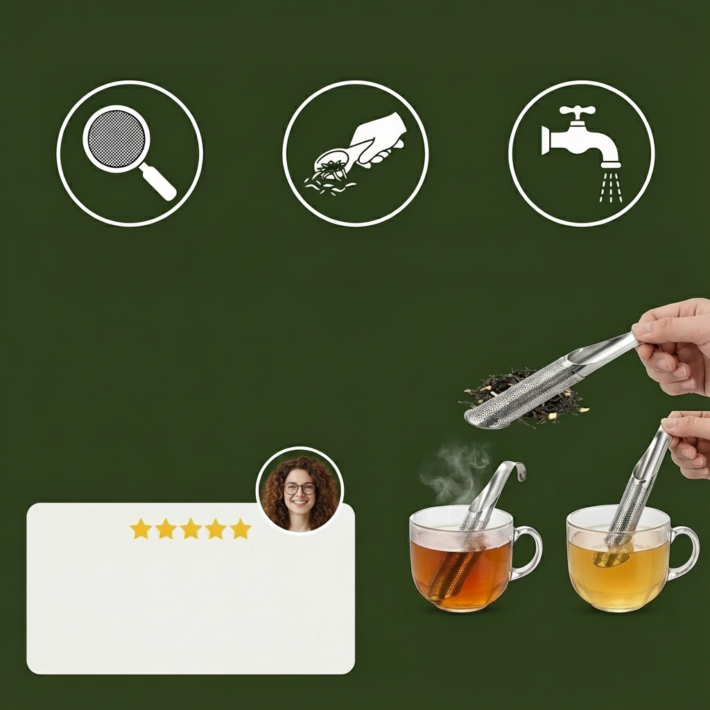 Infusor de Té de Acero Inoxidable Compacto para Hoja Suelta