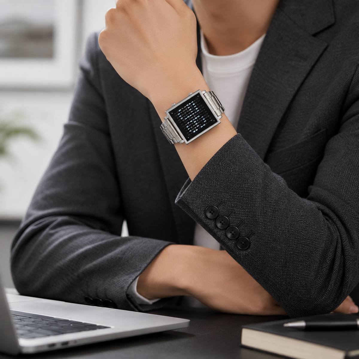 Reloj de Pulsera Digital Unisex con Hora en Texto Iluminado