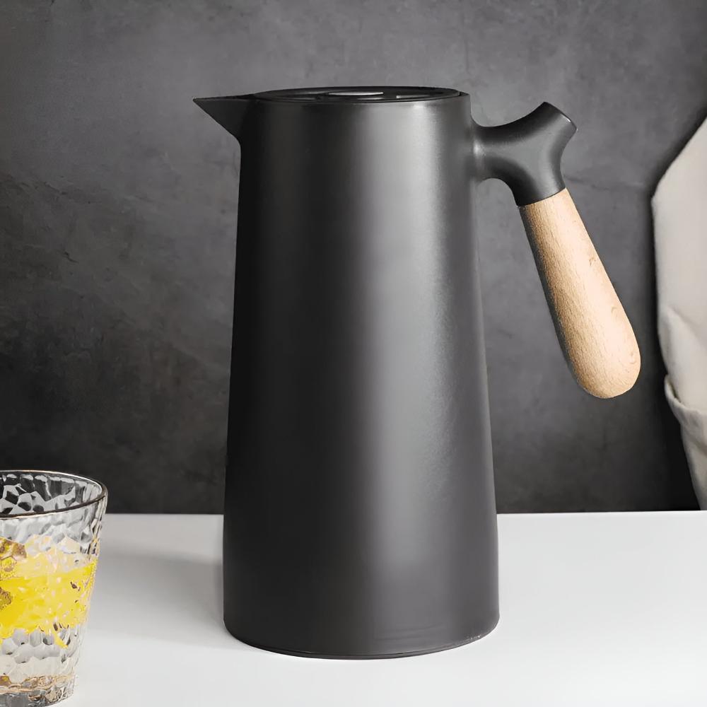 Jarra Térmica con Asa de Madera para Café, Té y Agua