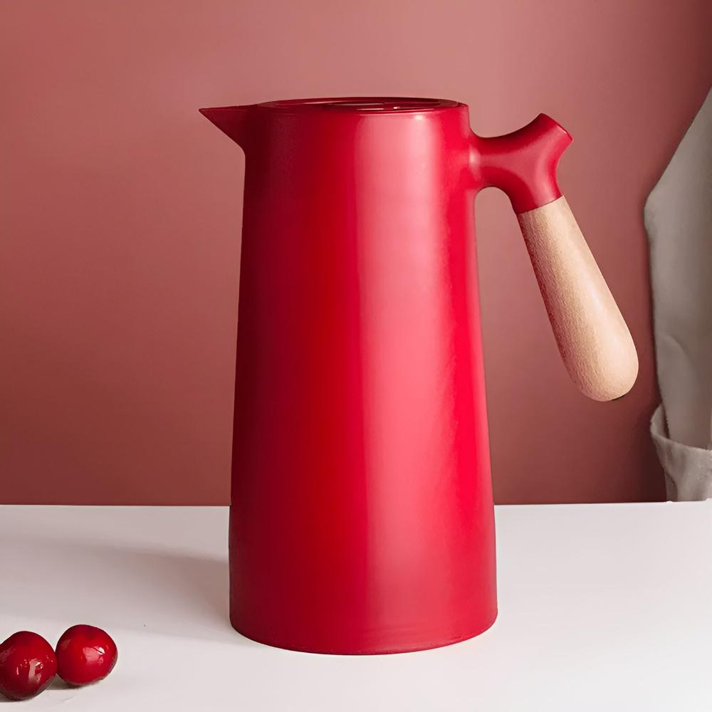 Jarra Térmica con Asa de Madera para Café, Té y Agua