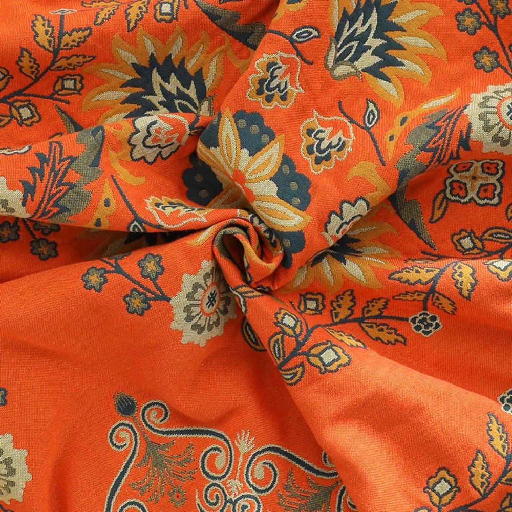 Manta Reversible de Gasa de Algodón con Flores para Sofá