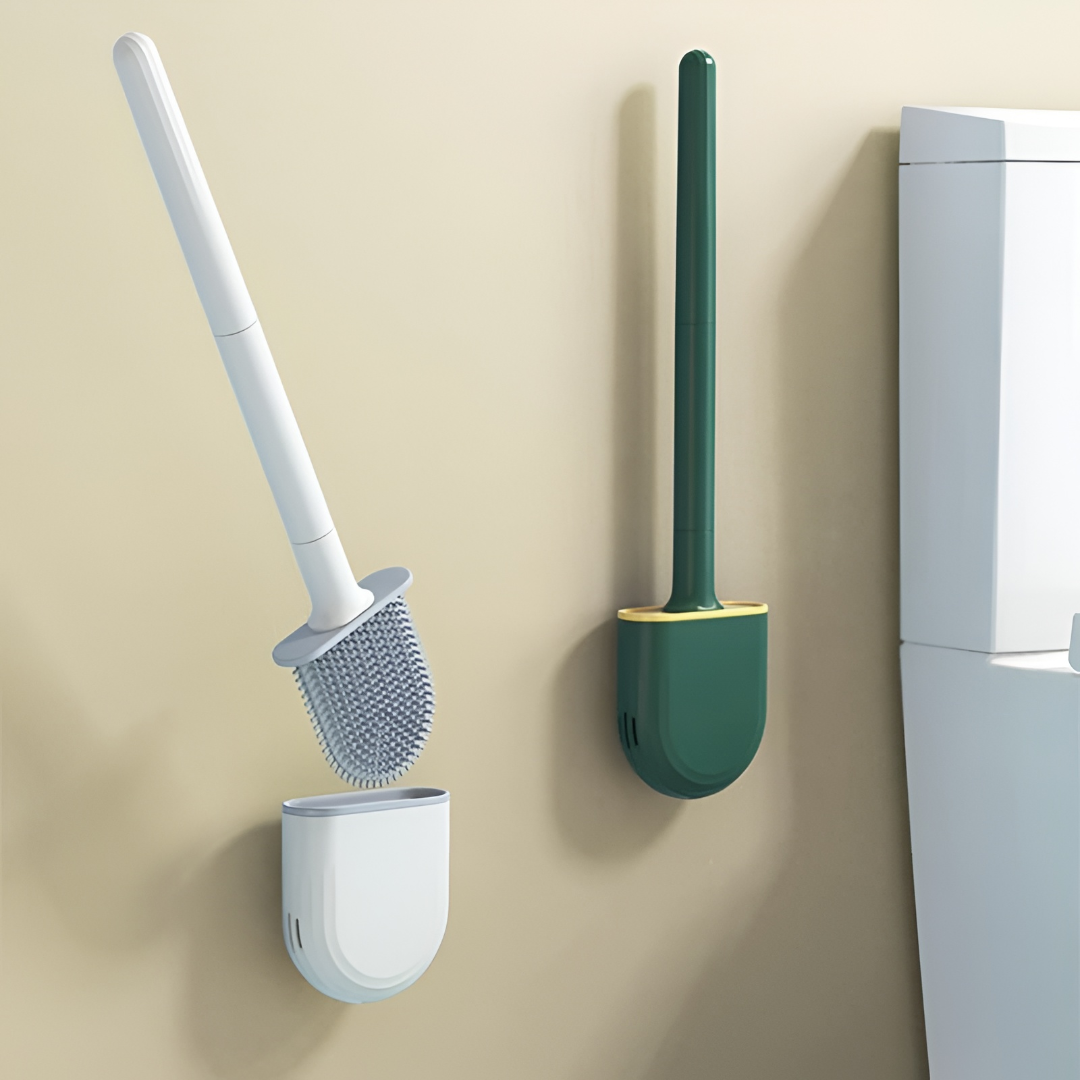 Escobillero Compacto con Soporte para Baño, 4 Colores