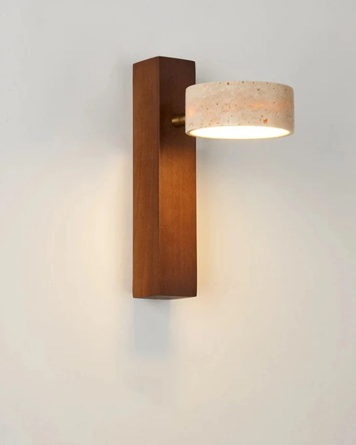 Aplique de Pared de Travertino y Nogal Moderno Minimalista
