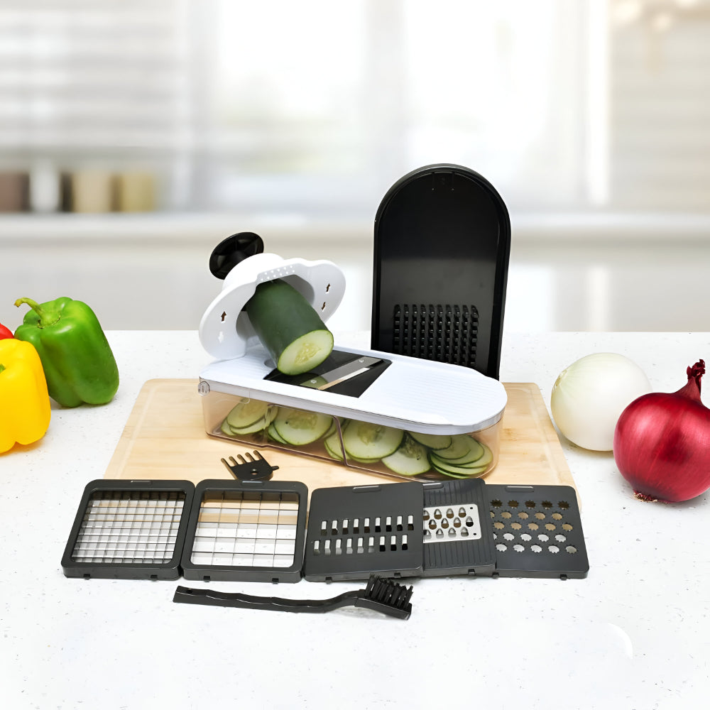 Cortador de Verduras Manual 7 en 1 con Cuchillas Cambiables
