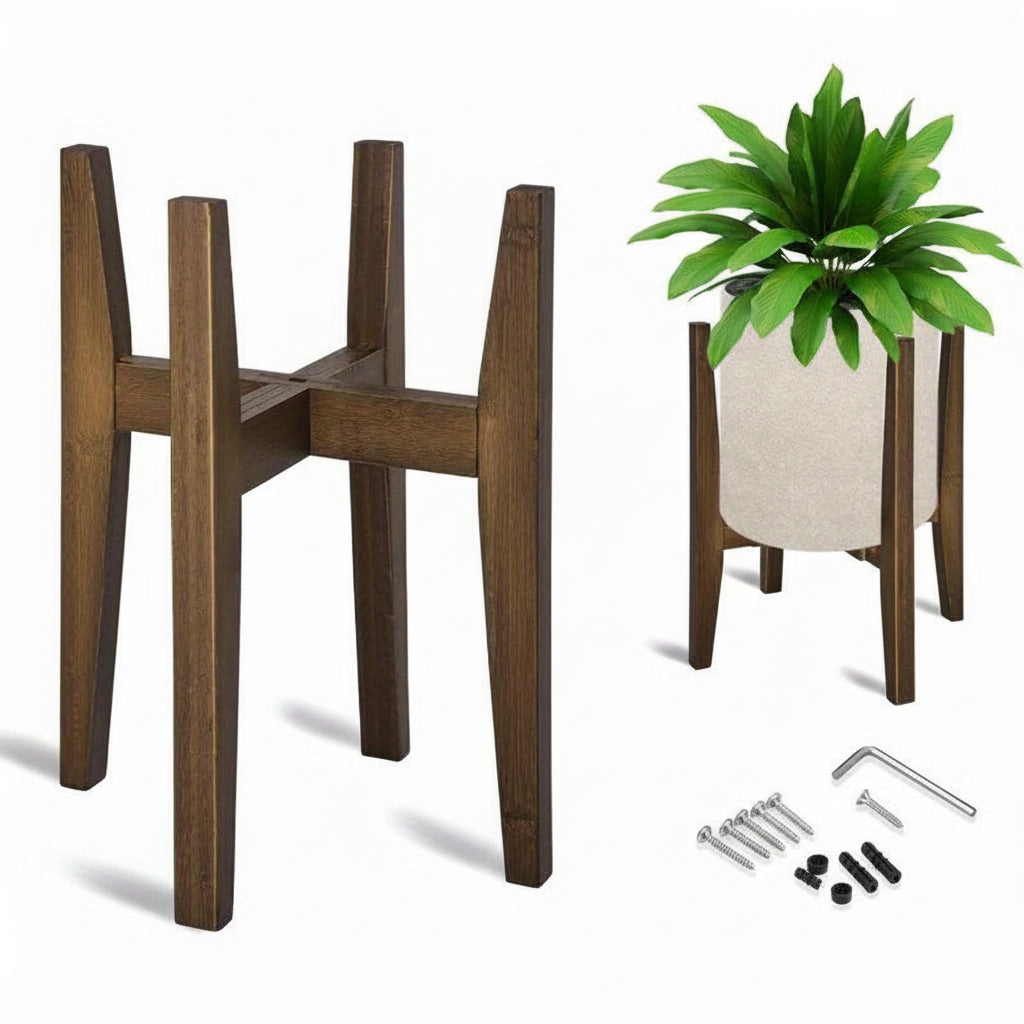 Soporte para Plantas Ajustable con Tapa Efecto Mármol