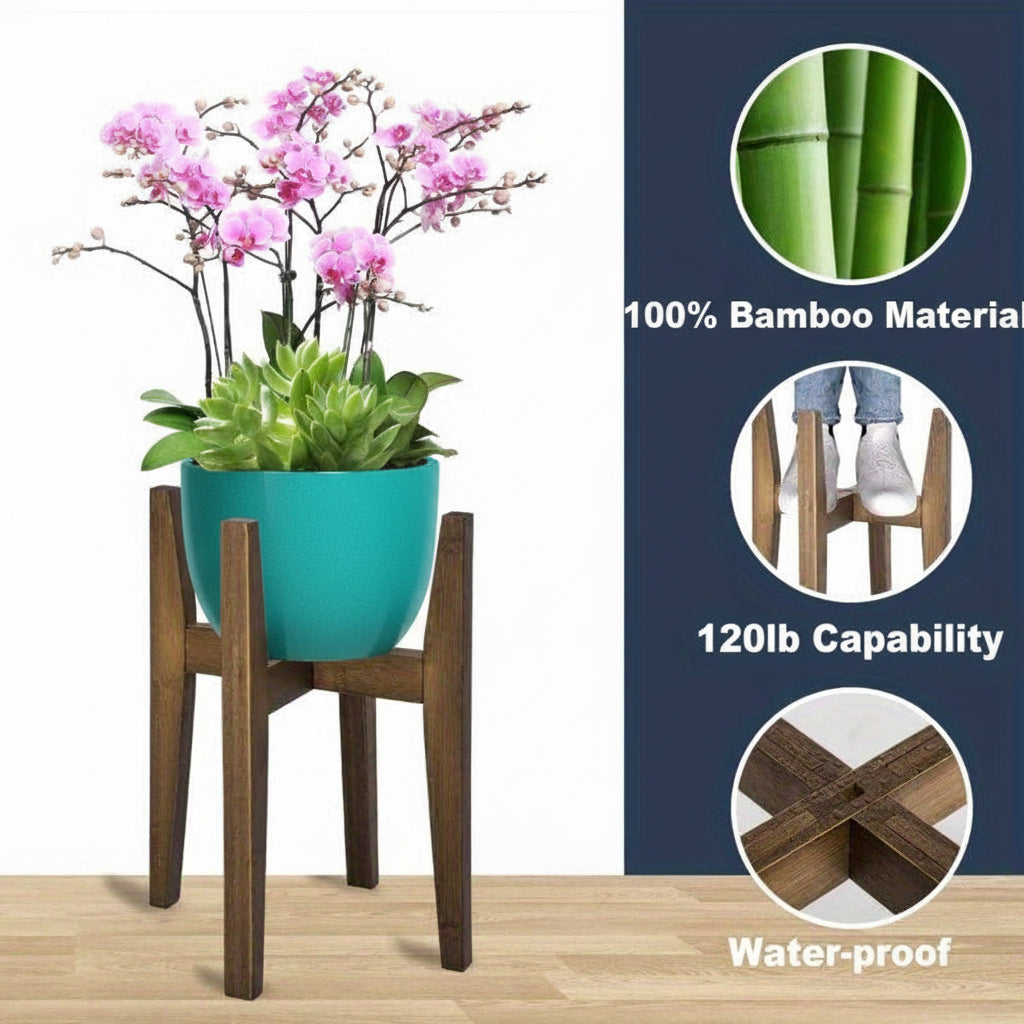 Soporte para Plantas Ajustable con Tapa Efecto Mármol