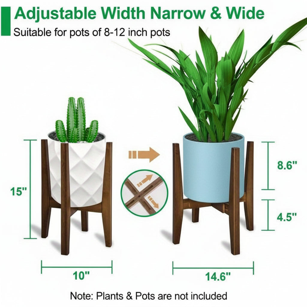 Soporte para Plantas Ajustable con Tapa Efecto Mármol