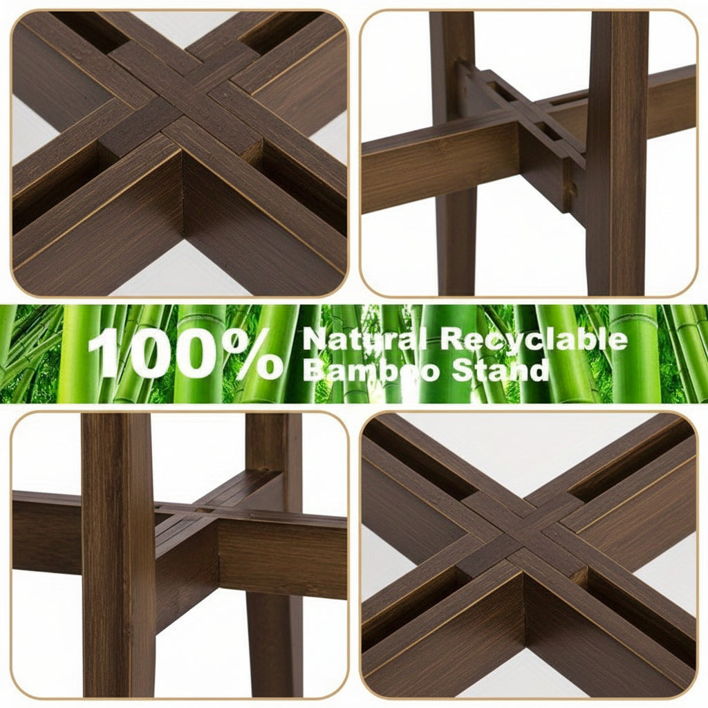 Soporte para Plantas Ajustable con Tapa Efecto Mármol