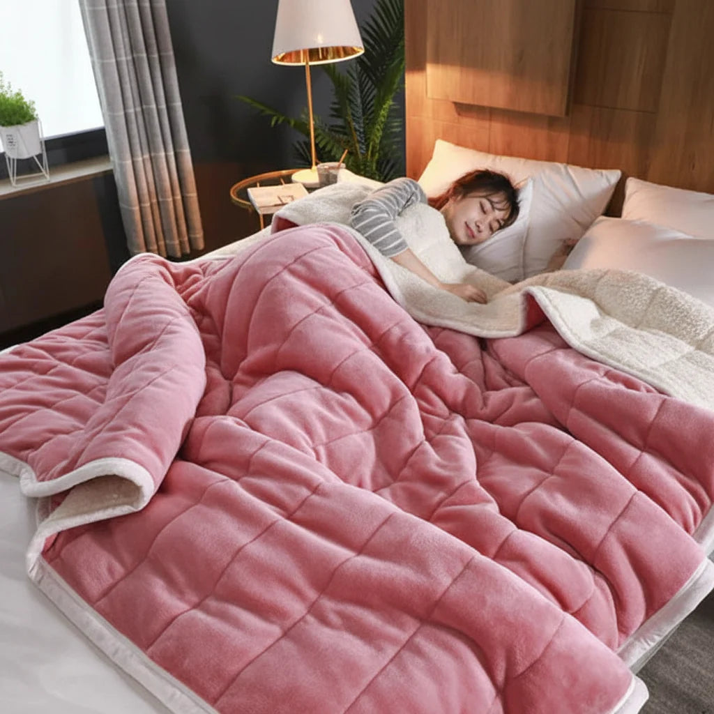 Manta de Franela Gruesa de Invierno para Sofá y Cama