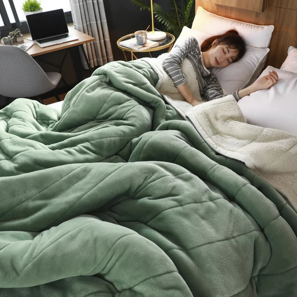 Manta de Franela Gruesa de Invierno para Sofá y Cama