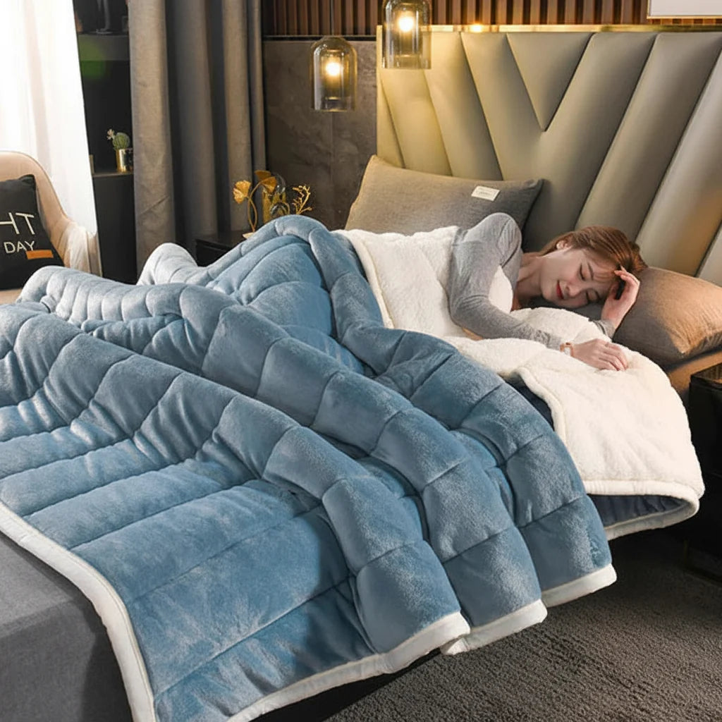 Manta de Franela Gruesa de Invierno para Sofá y Cama
