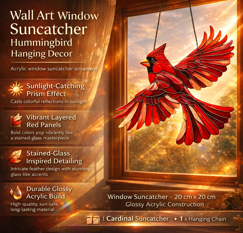 Atrapasoles de Ventana Colibrí, Cardenal o Búho de Colores