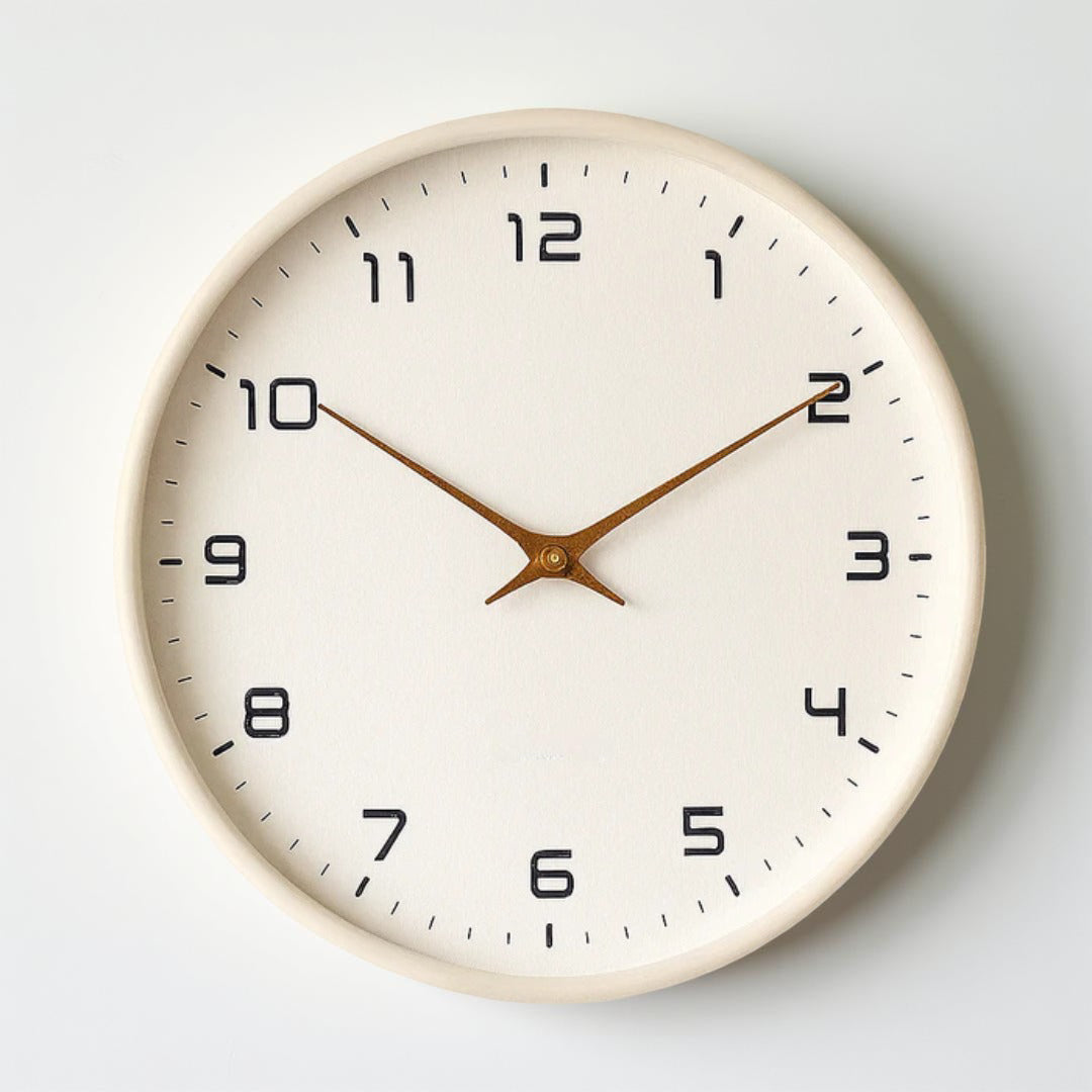 Reloj de Pared Minimalista de Madera Silencioso de Cuarzo
