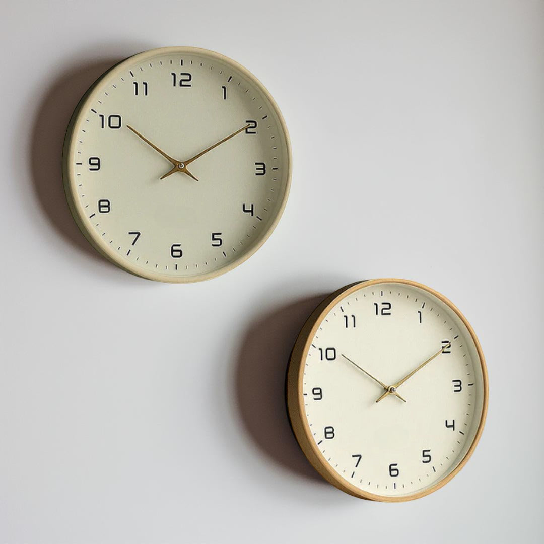 Reloj de Pared Minimalista de Madera Silencioso de Cuarzo