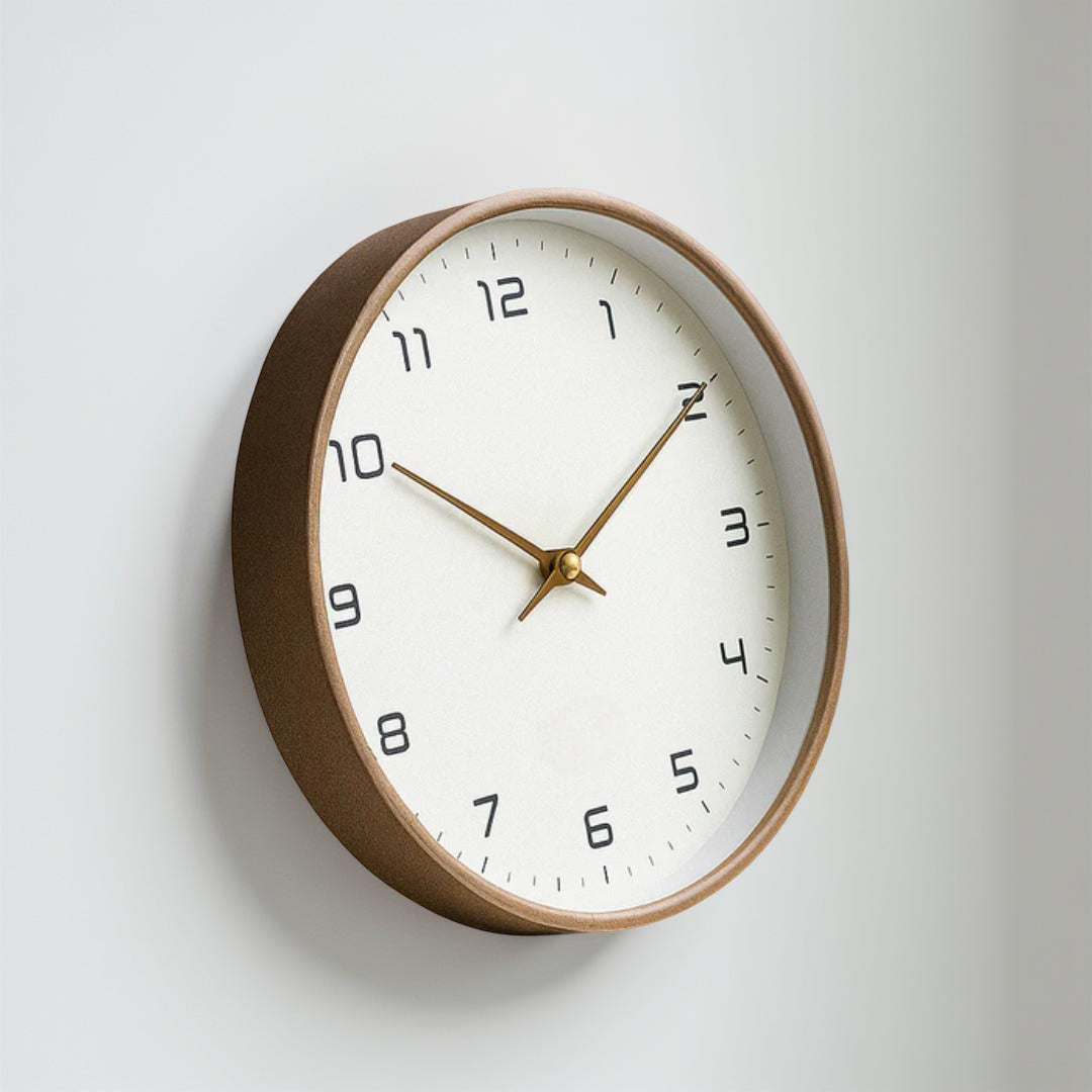 Reloj de Pared Minimalista de Madera Silencioso de Cuarzo
