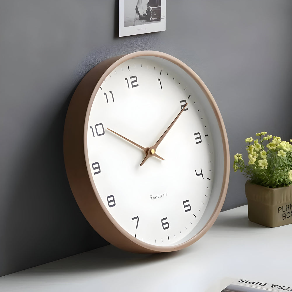 Reloj de Pared Silencioso Moderno Marrón o Crema, 2 Tamaños