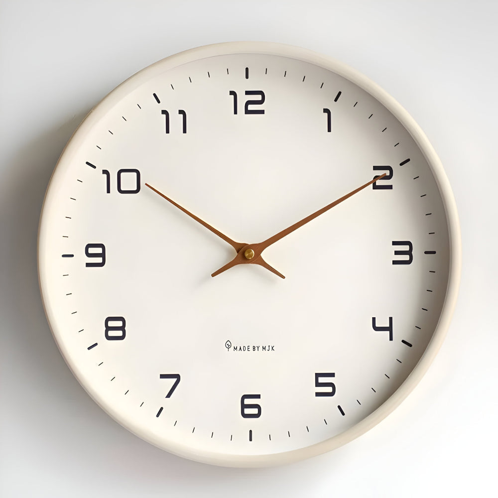 Reloj de Pared Silencioso Moderno Marrón o Crema, 2 Tamaños