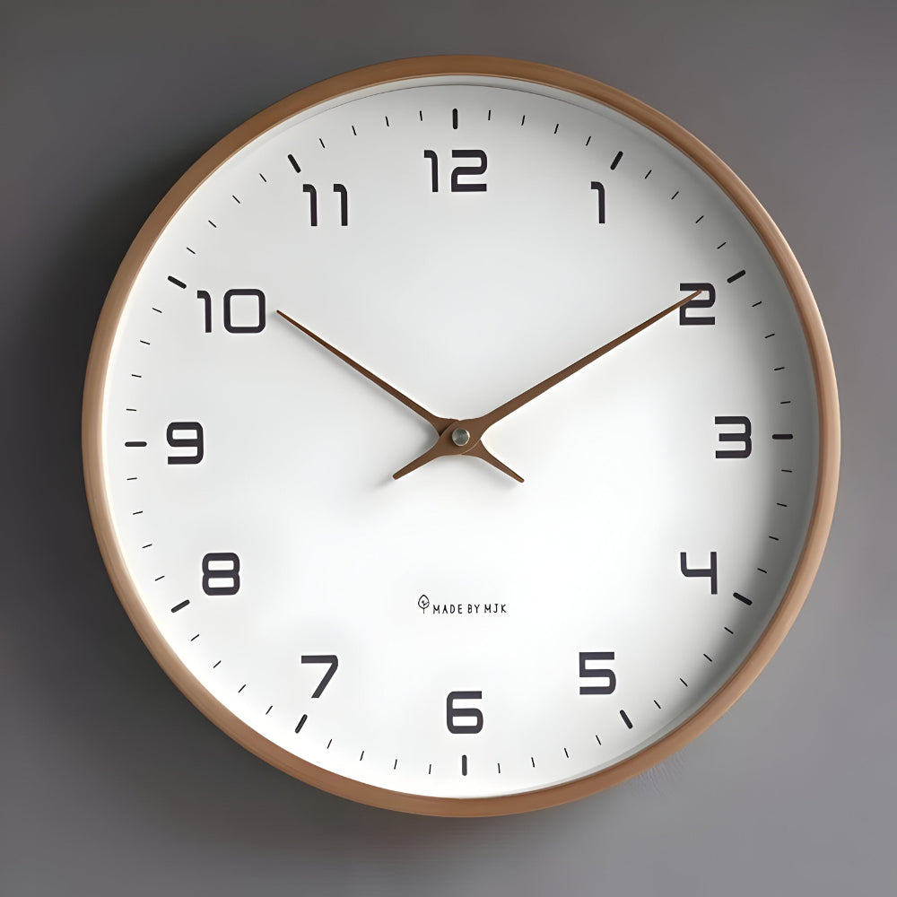 Reloj de Pared Silencioso Moderno Marrón o Crema, 2 Tamaños