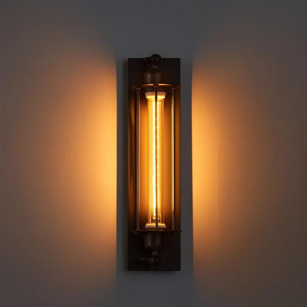Aplique de Pared Vintage de Metal LED Negro, Plata o Rústico