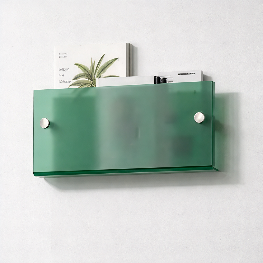 Estante de Pared Acrílico Flotante para Revistas y Libros