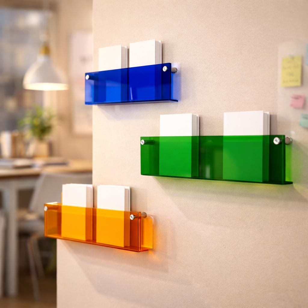 Estante de Pared Acrílico Flotante para Revistas y Libros