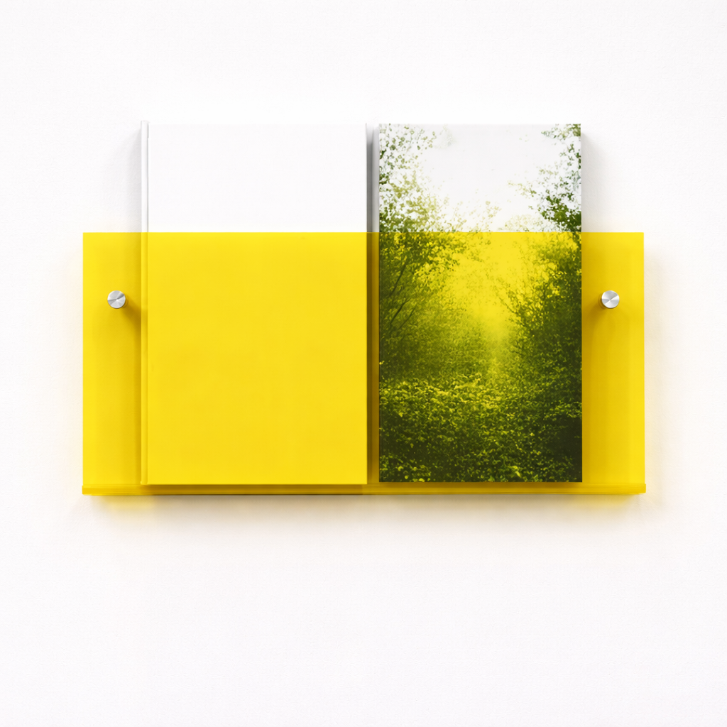 Estante de Pared Acrílico Flotante para Revistas y Libros