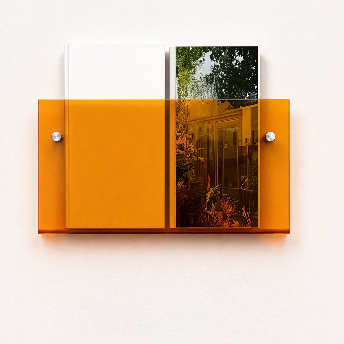 Estante de Pared Acrílico Flotante para Revistas y Libros