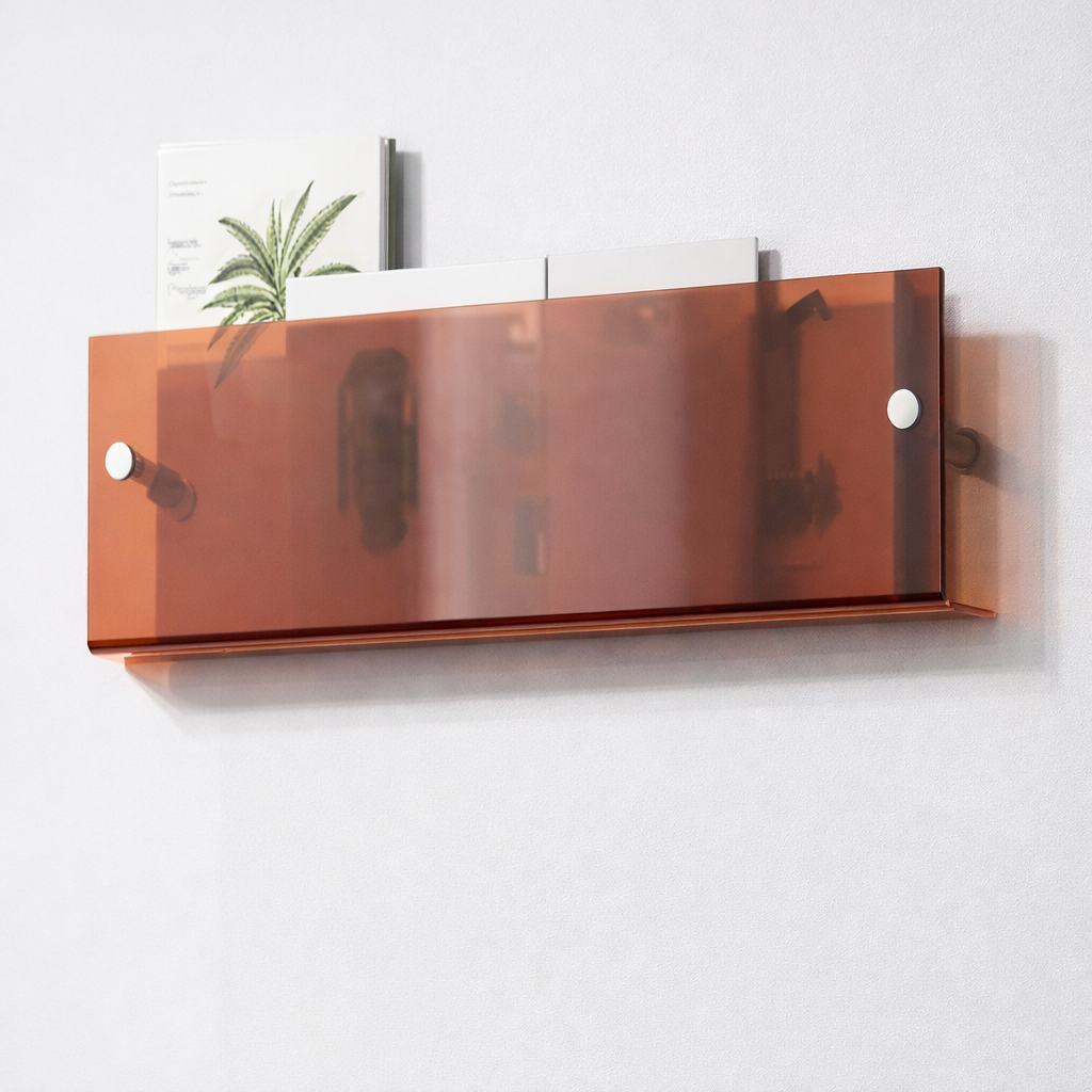 Estante de Pared Acrílico Flotante para Revistas y Libros