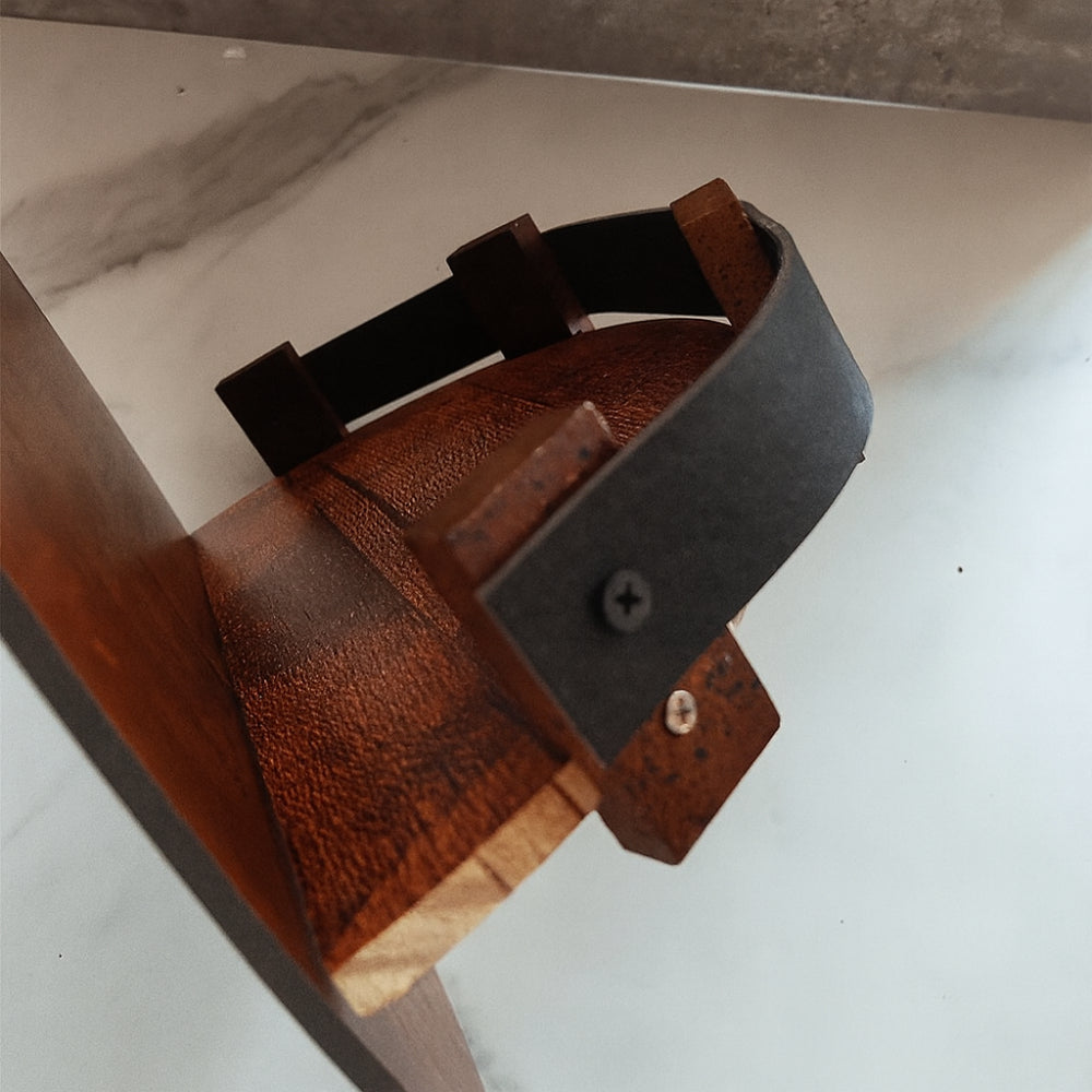 Estante de Pared Redondo de Madera con Forma de Barril