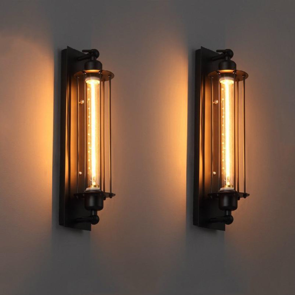 Aplique de Pared Vintage de Metal LED Negro, Plata o Rústico