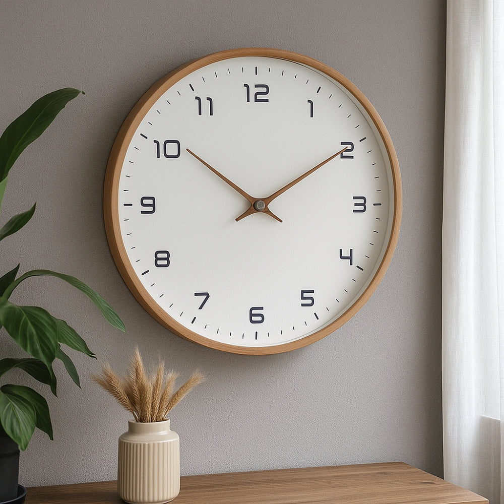 Reloj de Pared de Madera Moderno Silencioso sin Tictac
