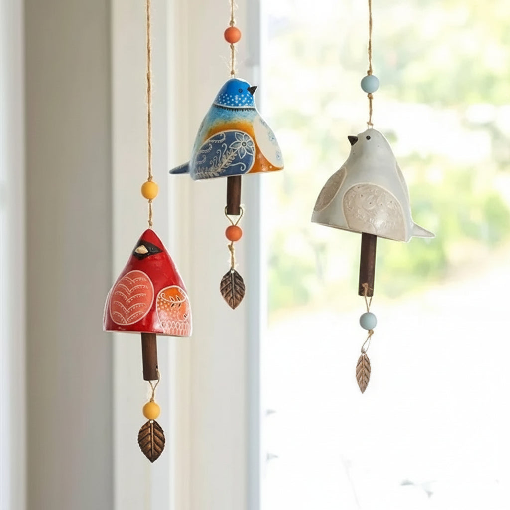 Carillón de Viento con Pájaro para Jardín, Patio y Terraza